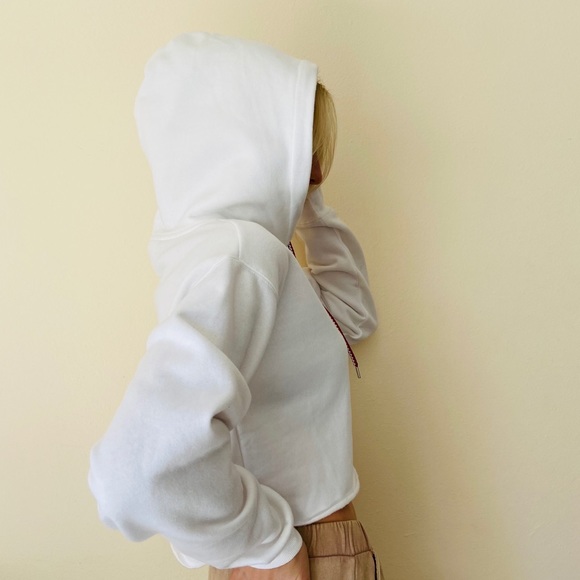 NWT Forever 21 x K-Swiss cropped white hoodie - Picture 5 of 8